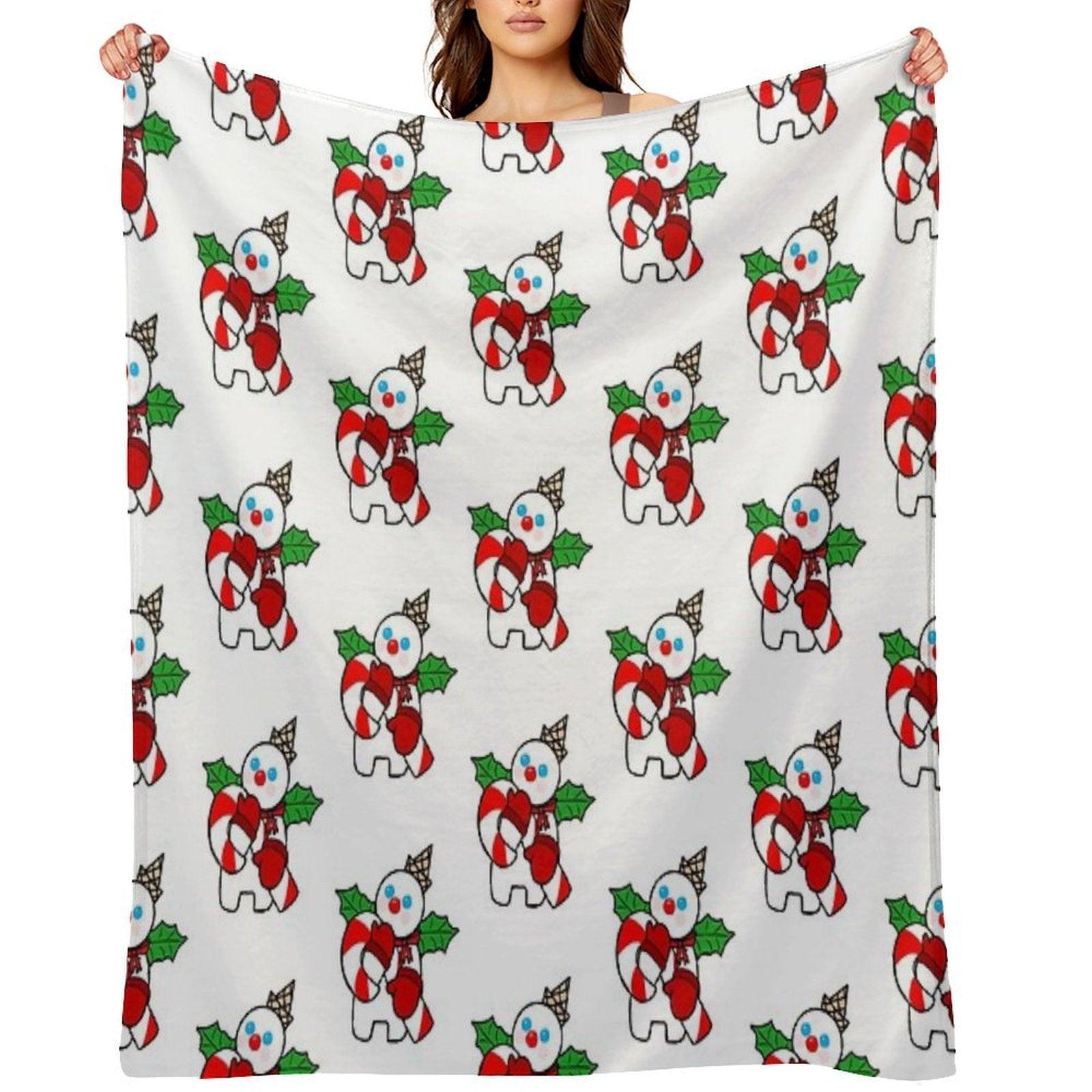Mr. Bingle with Candy Cane Throw Blanket