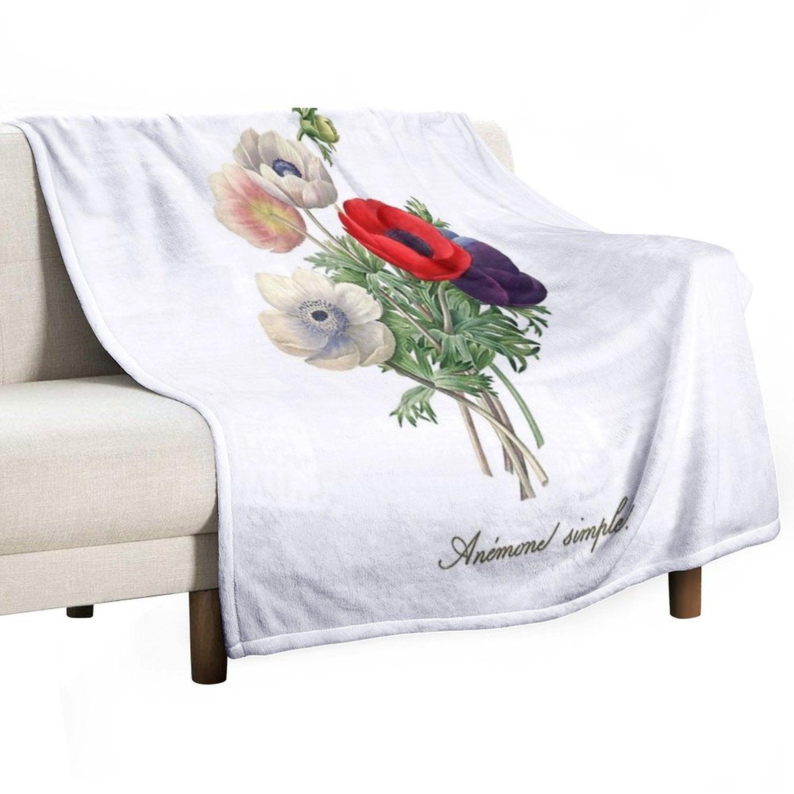 Anemone Illustration Throw Blanket