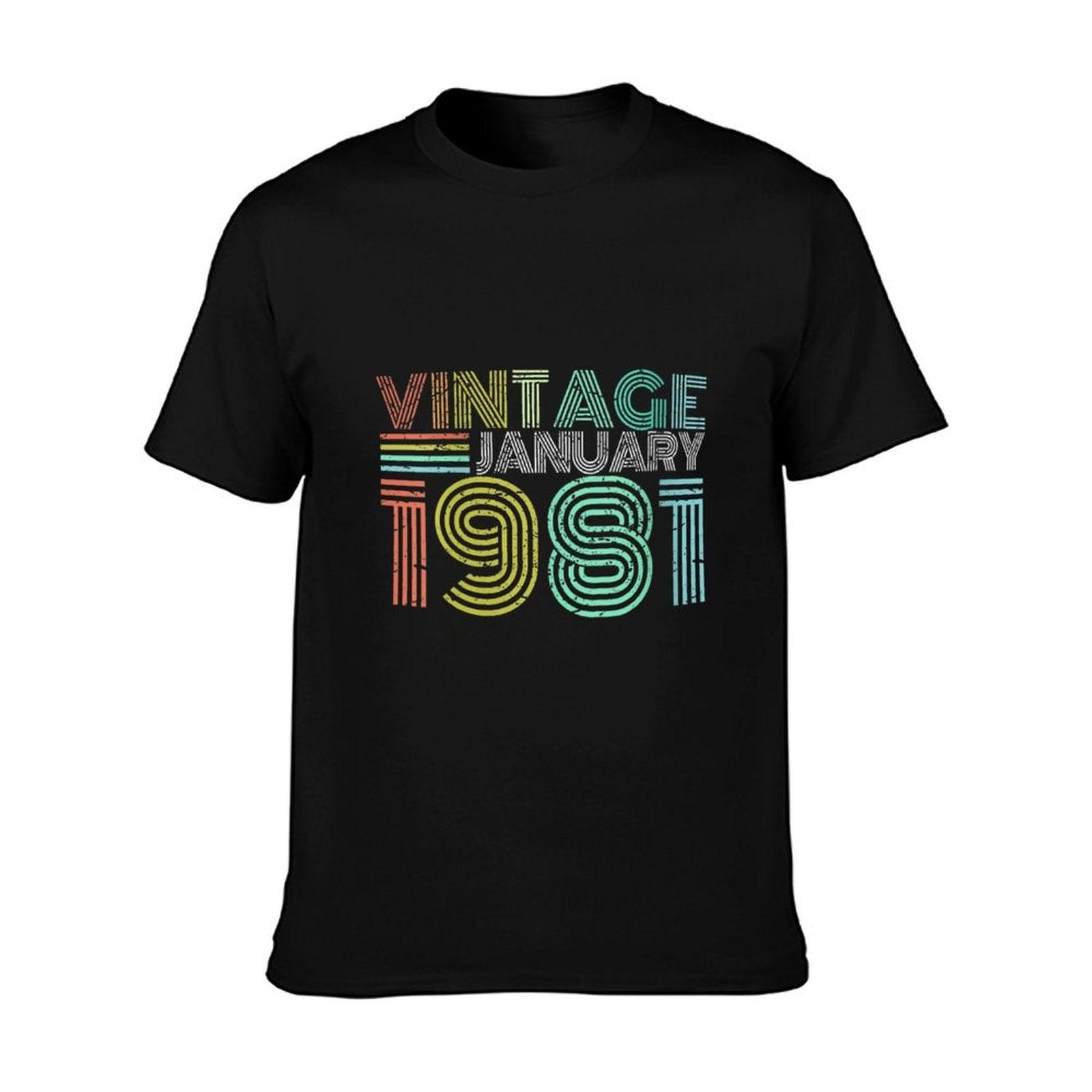 Womens 40th Birthday Gift Vintage January 1981 40 Years Old  Polyester Blend T-Shirt