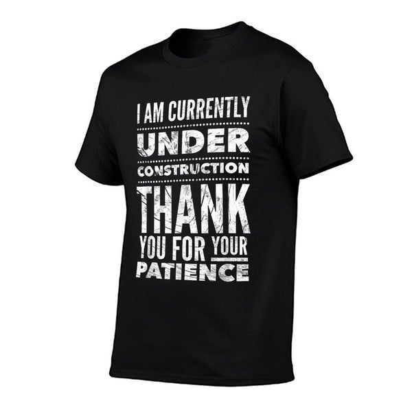 Funny Hospital Get Well Soon Gifts Under Construction Post Surgery - Black, Unisex-Adults,, Medium, US Size 15, 21 Inches Sleeve T-Shirt