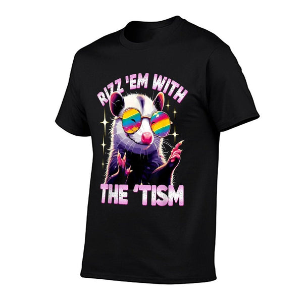 Autism Opossum Funny Rizz Em With The Tism Meme Autistic T-Shirt