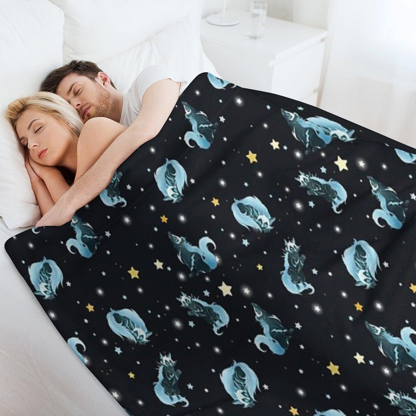 Cosmic Wolf Throw Blanket