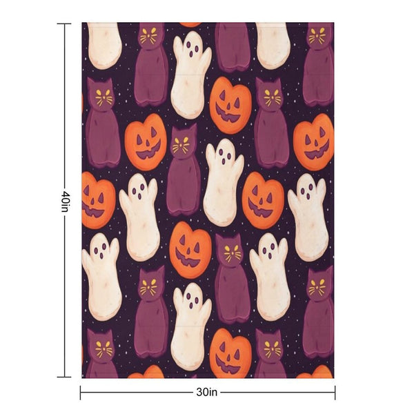 Halloween Marshmallows Dark Travel-friendly Throw Blanket