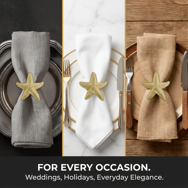 Gold Starfish Napkin Rings – Golden Star