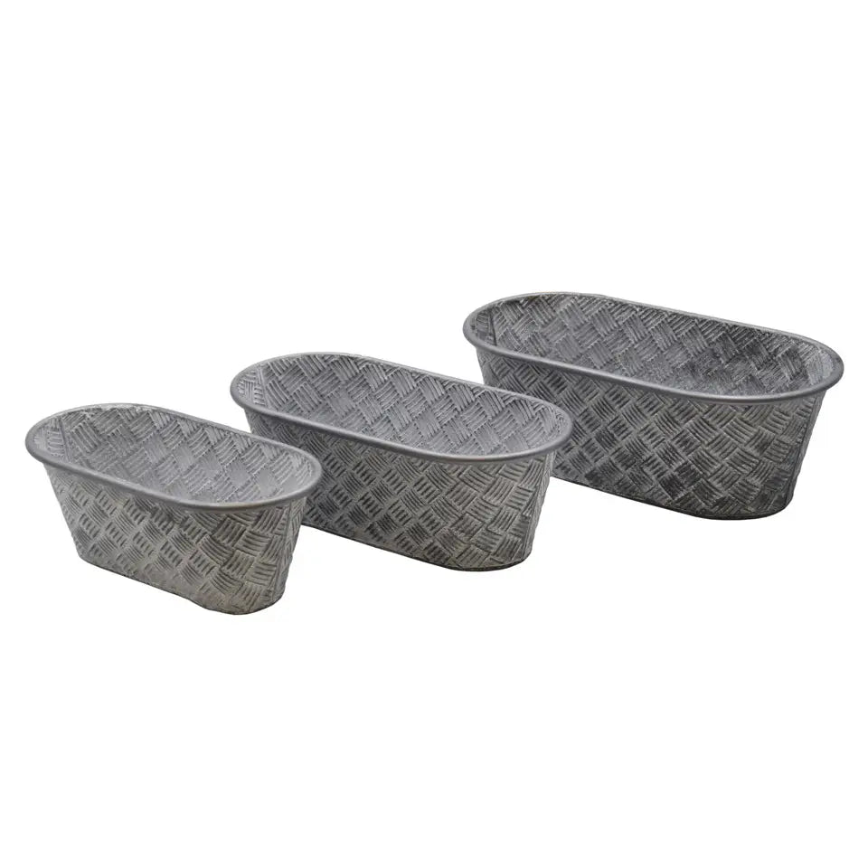 Oval Basketweave Planters