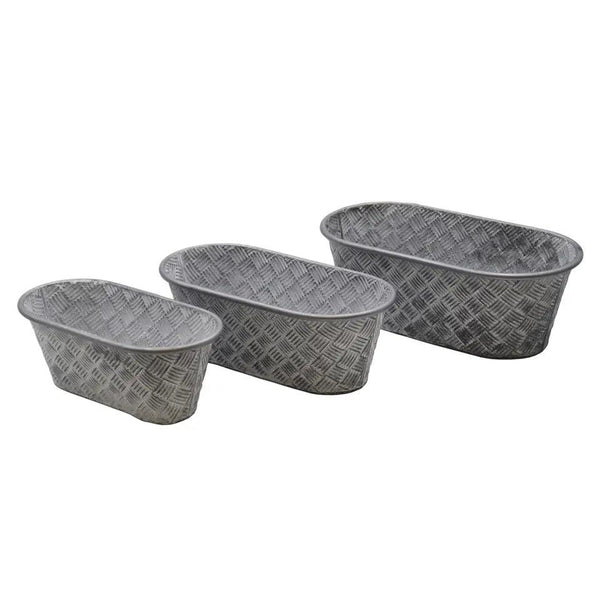 Oval Basketweave Planters
