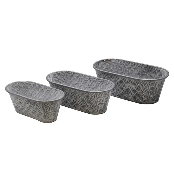 Oval Basketweave Planters