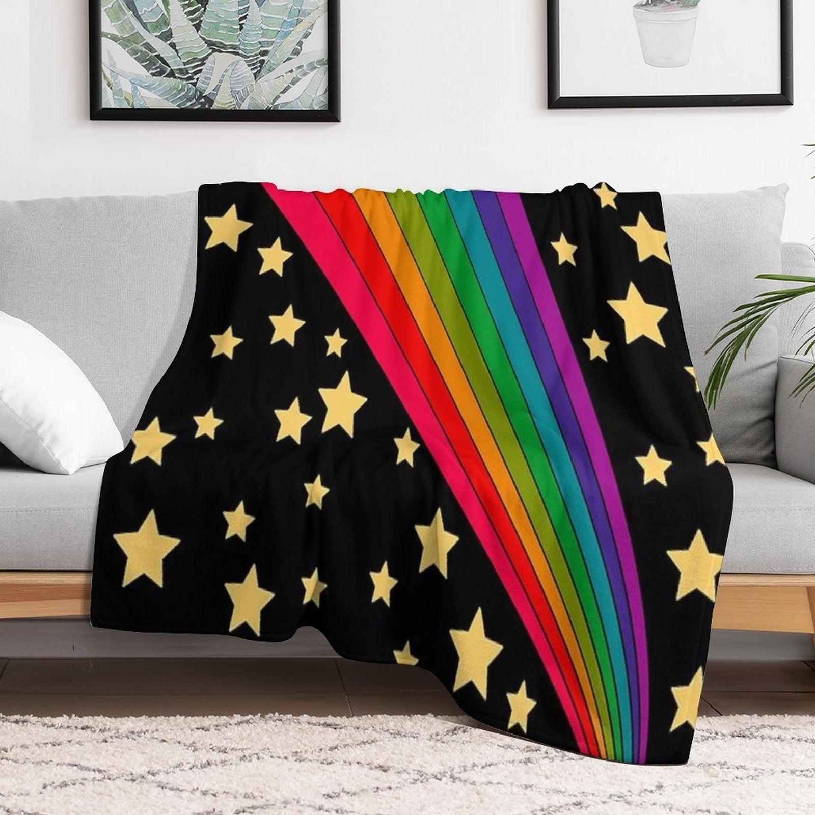Stars And Rainbow Throw Blanket