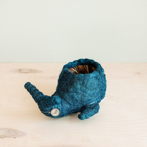 Wicker Whale Planter - Coco Planter