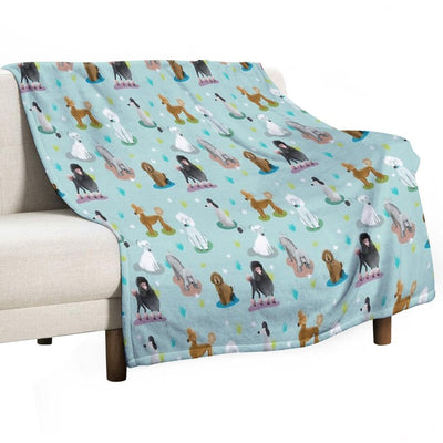 Retro Exit Poodles Premium Throw Blanket
