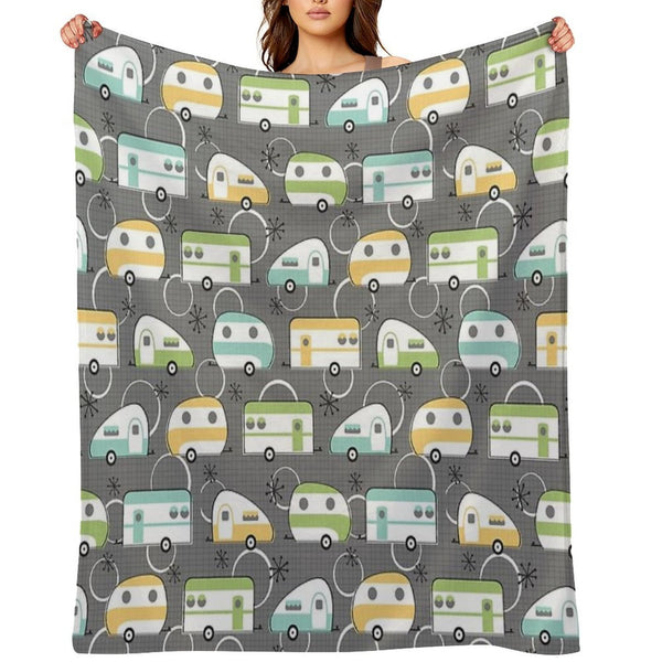 Happy Campers All-season Throw Blanket