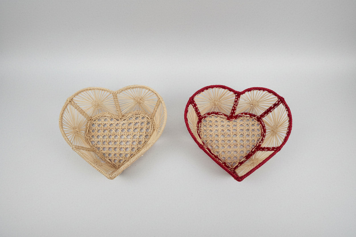 Heart Handwoven Iraca Palm Basket