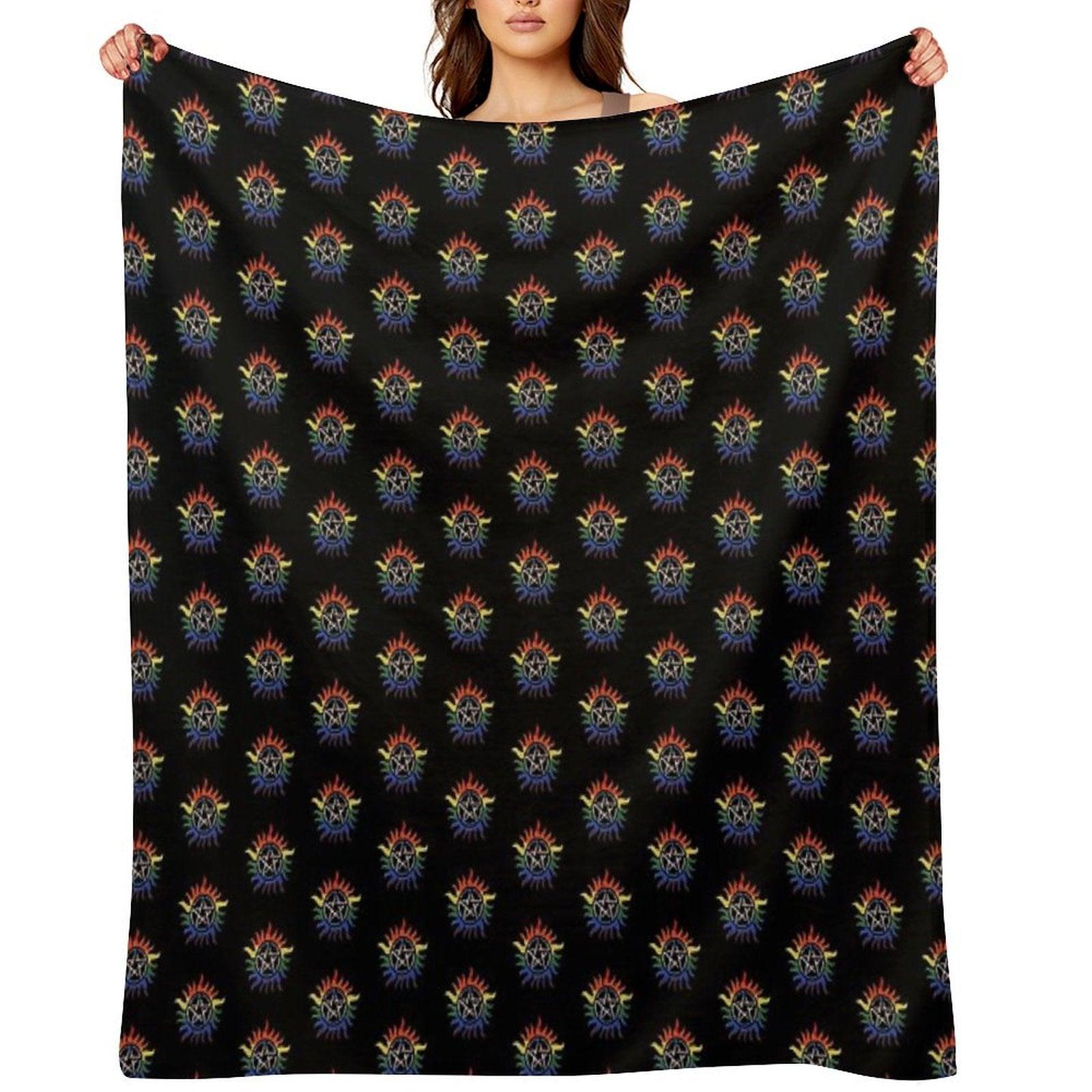 Supernatural Rainbow Pentacle Throw Blanket