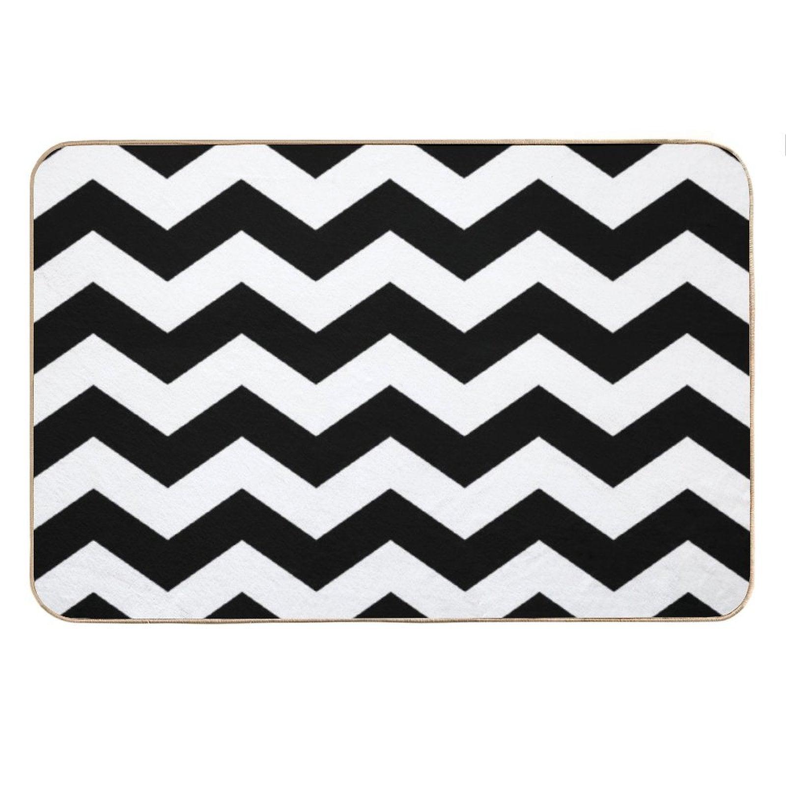 Black And White Zigzag Chevron Bath Mat