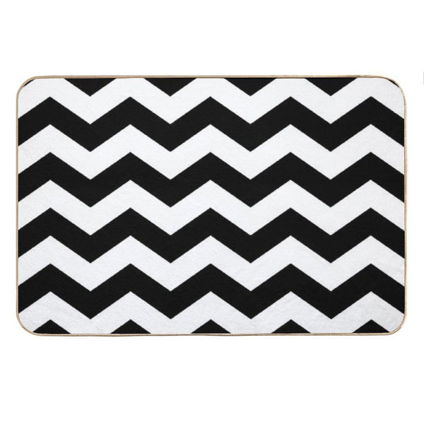 Black And White Zigzag Chevron Bath Mat