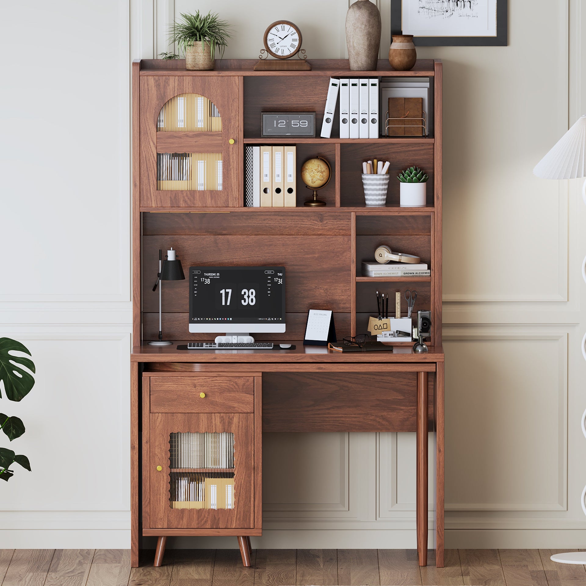 Computer Desk with 90 Degree Rotating Desktop BLAKHOM