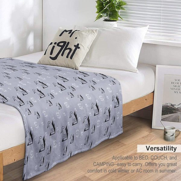 Birds And Eyes Steel Blue Throw Blanket
