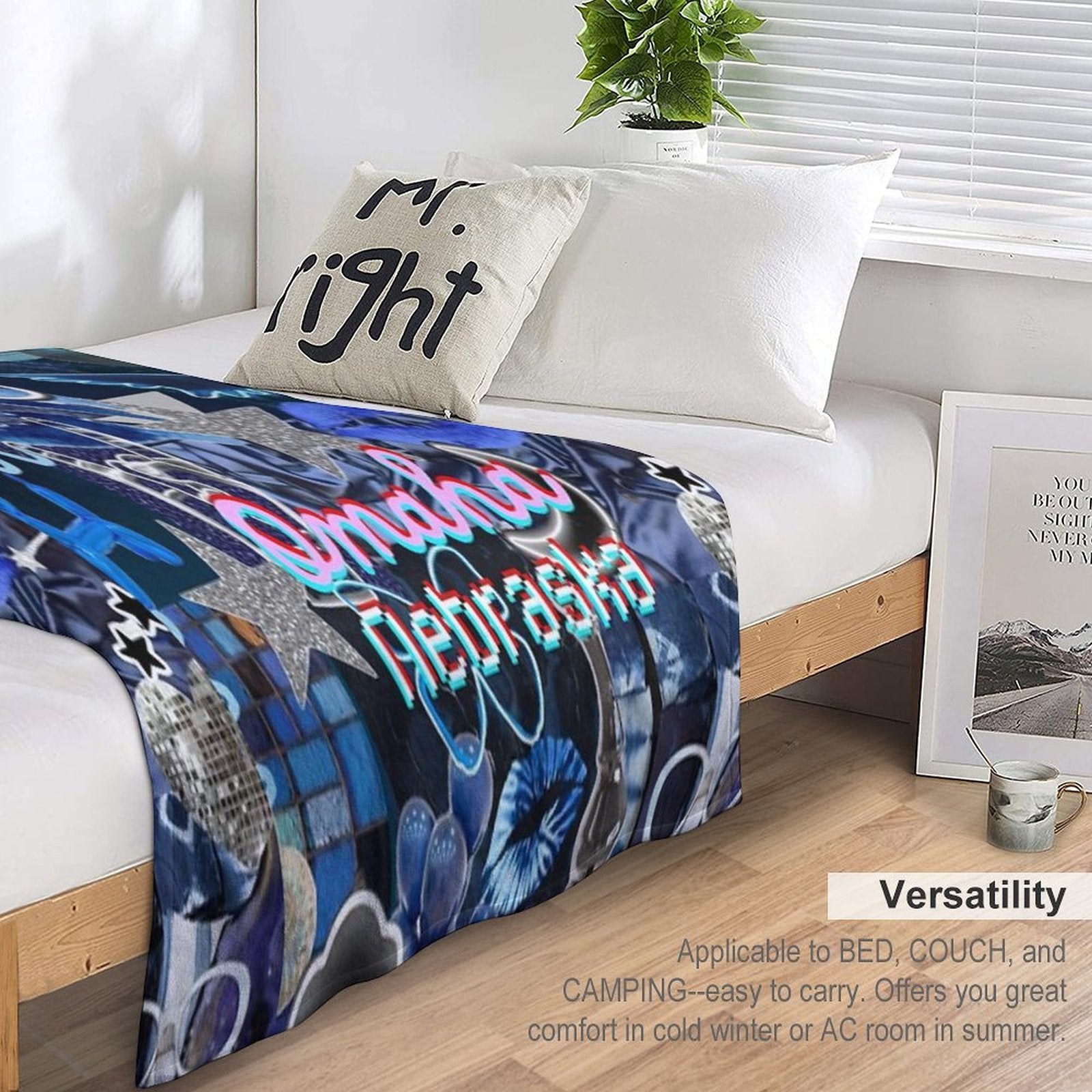 Omaha Nebraska COLLAGE Multi-functional Throw Blanket