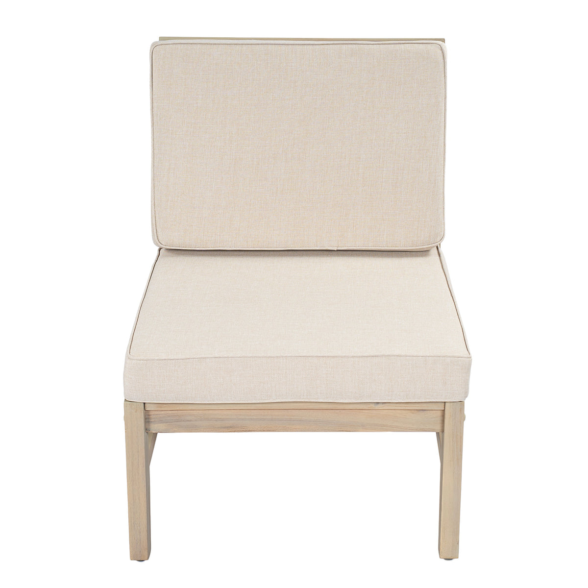 Perla Right Armless Chair - Acacia Wood