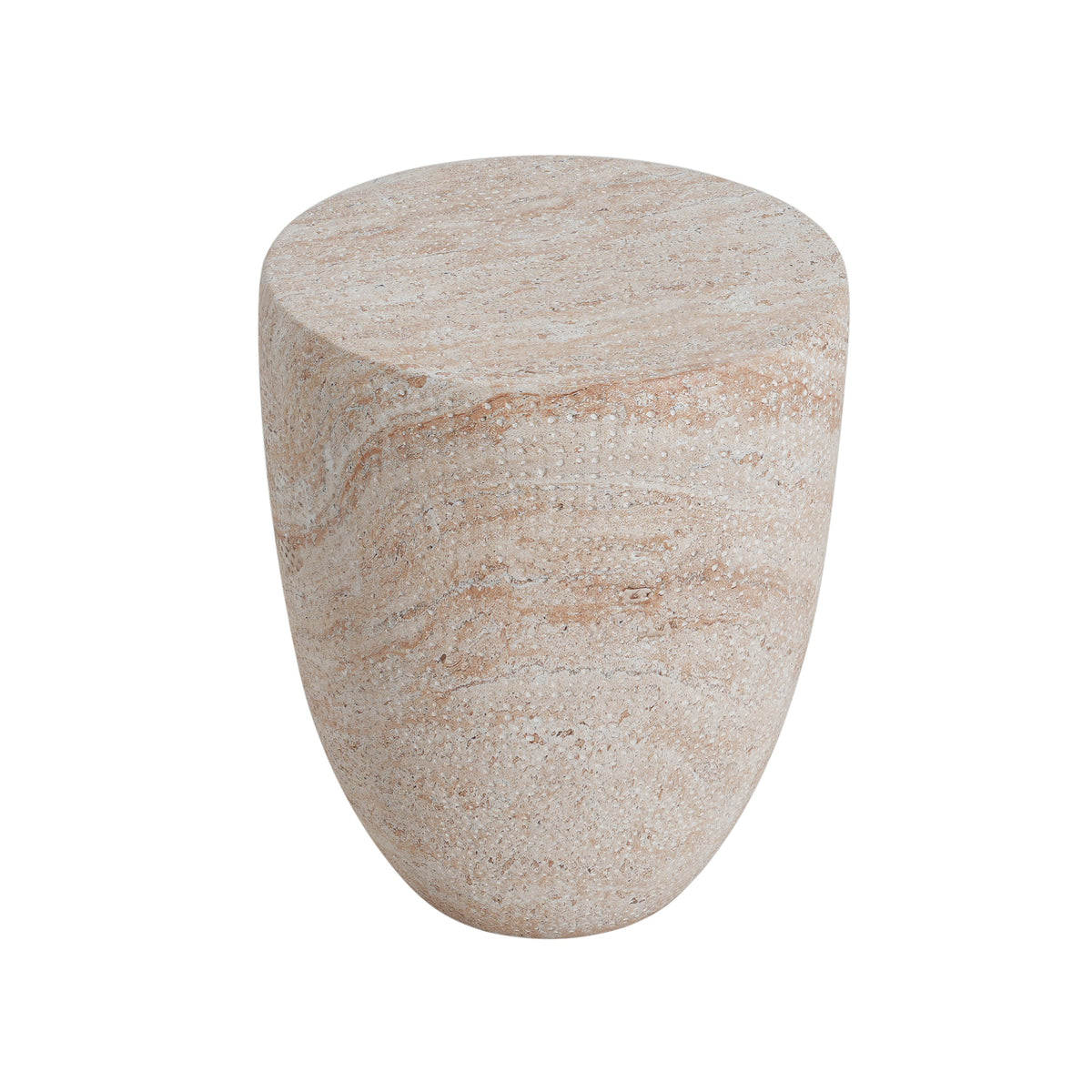 Outdoor/Indoor Lightweight Concrete Side Table - Travertine Finish