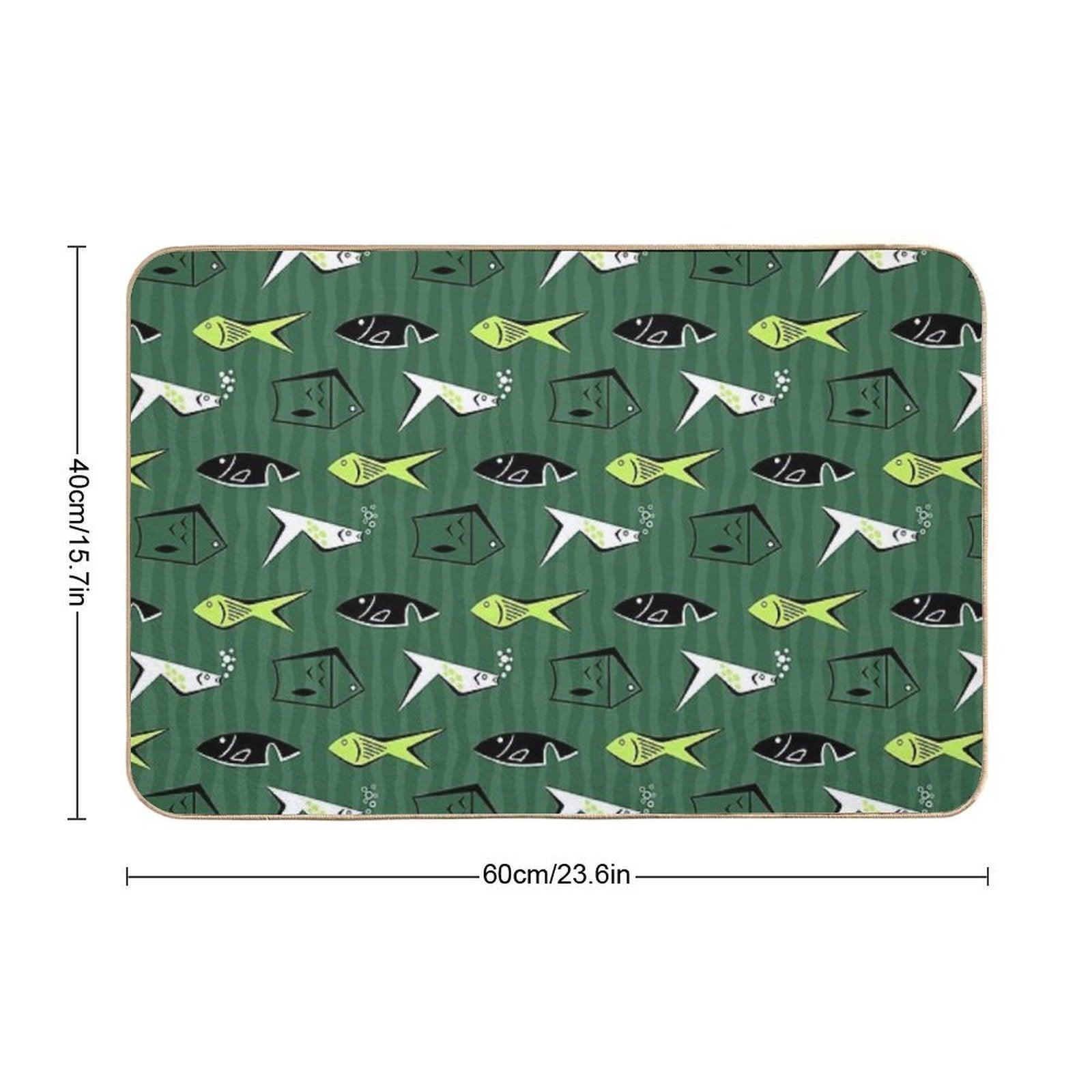 Mid Century Abstract Fish Bath Mat