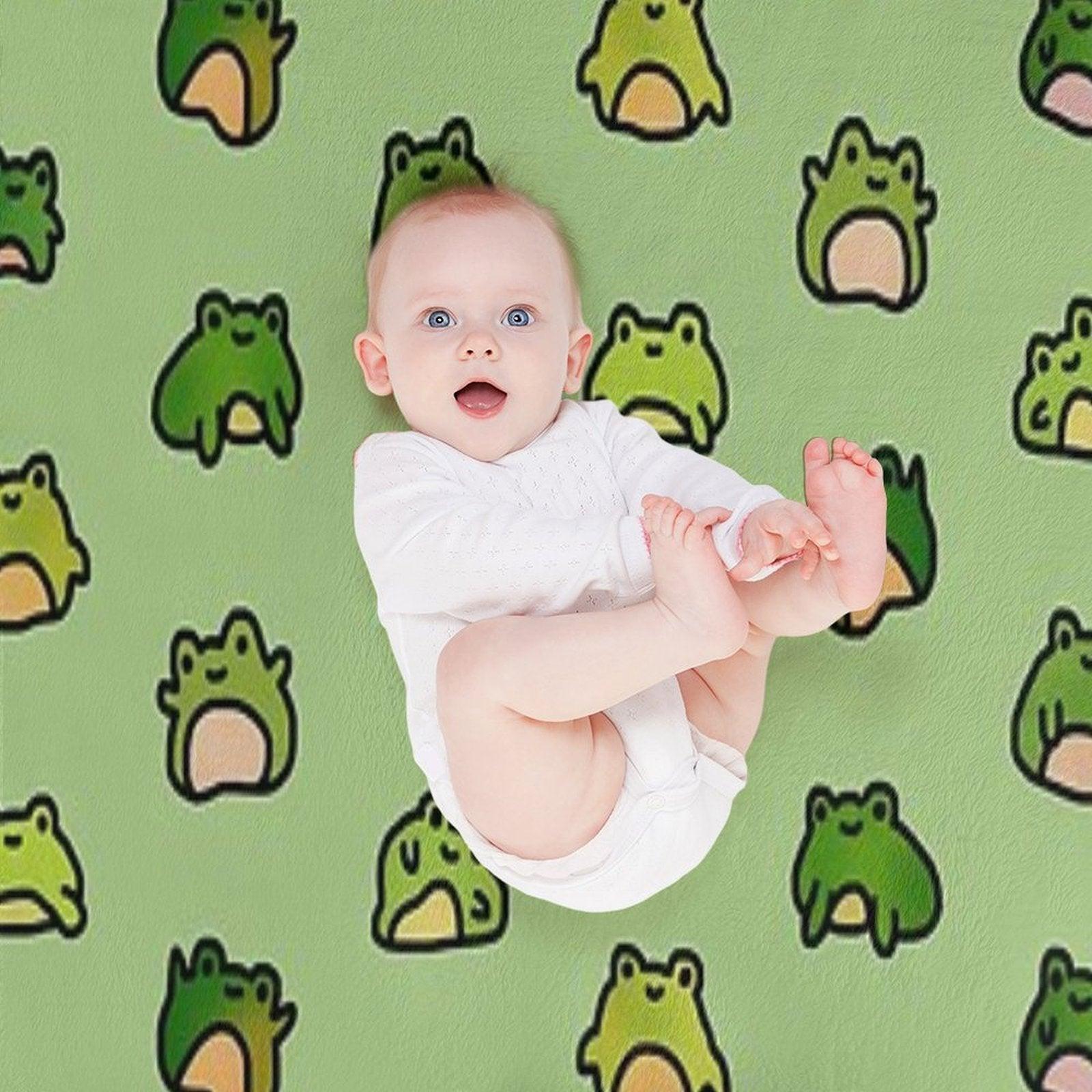 Frogs Doodle Throw Blanket