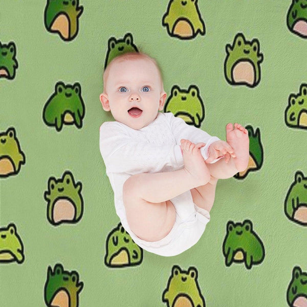 Frogs Doodle Throw Blanket