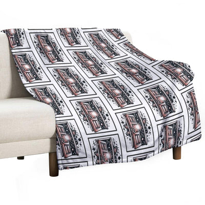 Planetary Cosmic Space Doorway Flash Tattoo Art Design Versatility Throw Blanket