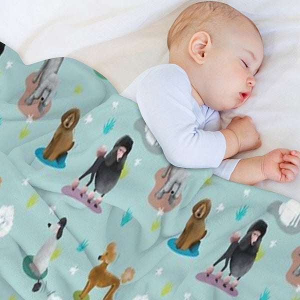 Retro Exit Poodles Premium Throw Blanket