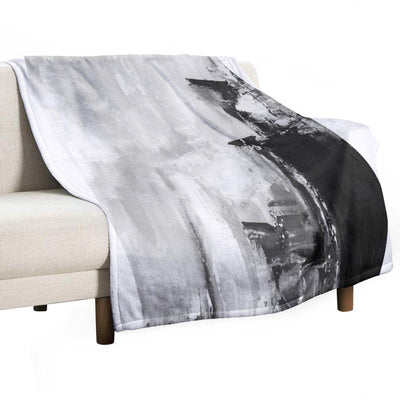 Gray Abstract Throw Blanket