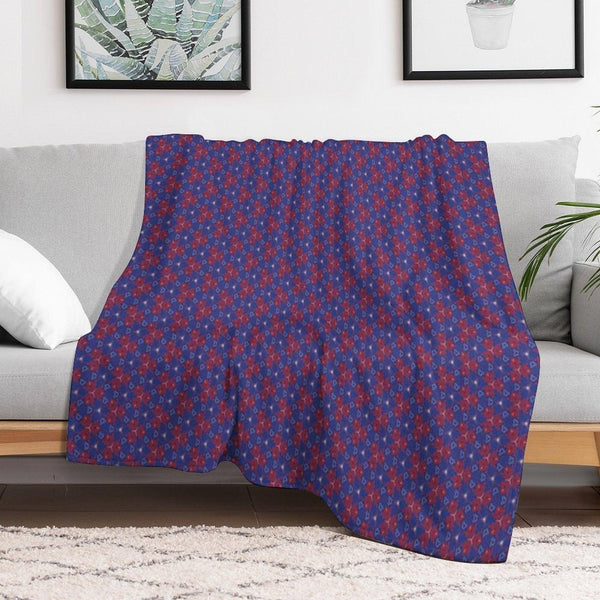 Geometrical Designs Blue Throw Blanket