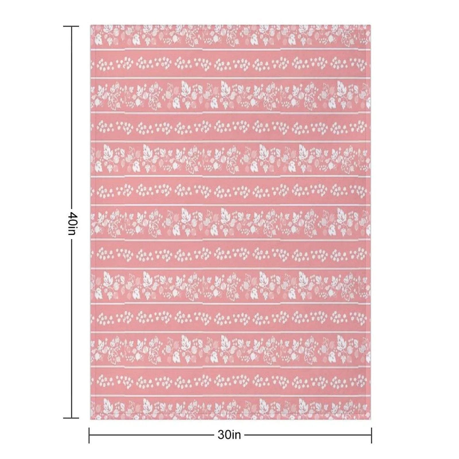 Midcentury Pink Gooseberry Berries And Leaves Vintage Dishes Throw Blanket
