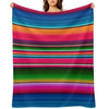 Mexican Blanket Striped Fiesta Serape Travel-friendly Throw Blanket