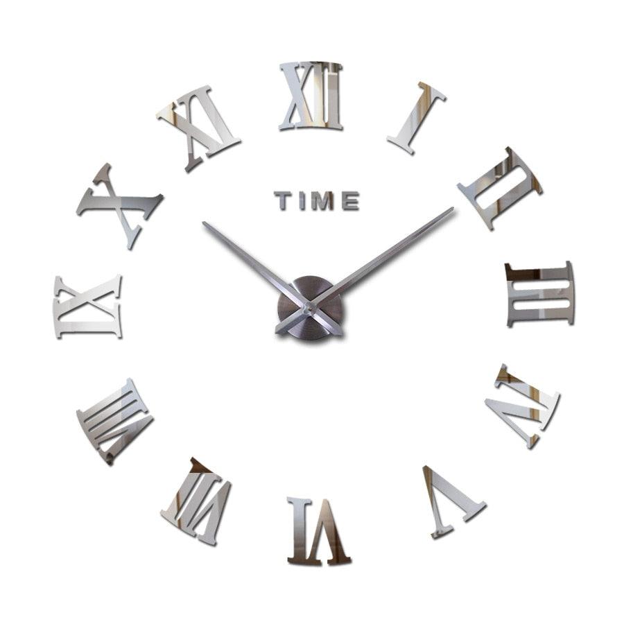 3D Big Acrylic Mirror Wall Clock Quartz Watch Still Life Clocks Frameless Wall Clock 3D Surface Mirror Wall Clock Modern Design Large Mute Wall Watches Stickers for Living Room Bedroom Home Decorations Modern Home Decoration Living Room Stickers