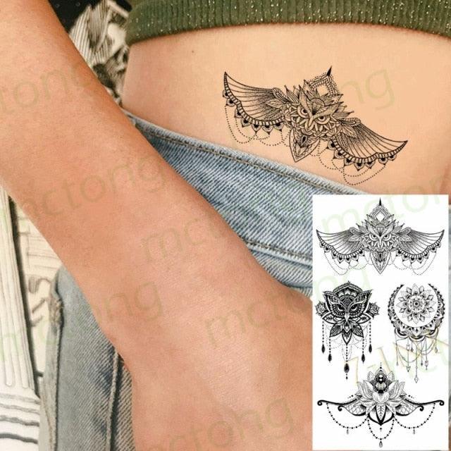 3D Butterfly Waterproof Temporary Tattoo Sticker Snake Flowers Elegant Small Popular Tattoo For Womens Mens