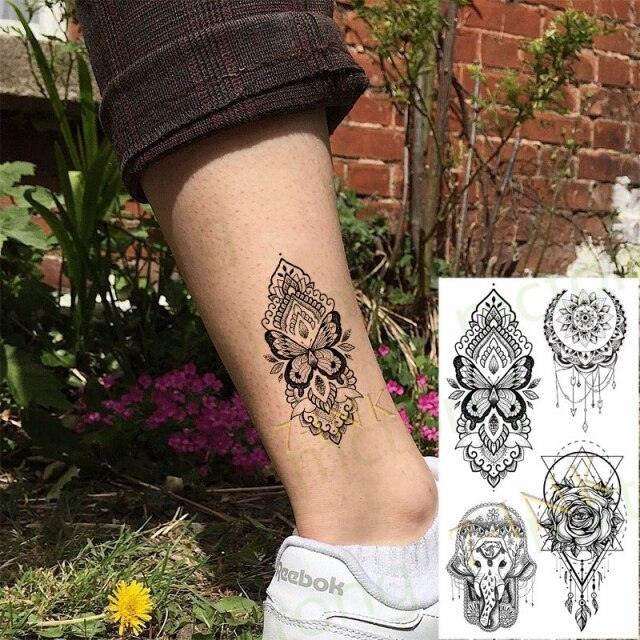 3D Butterfly Waterproof Temporary Tattoo Sticker Snake Flowers Elegant Small Popular Tattoo For Womens Mens