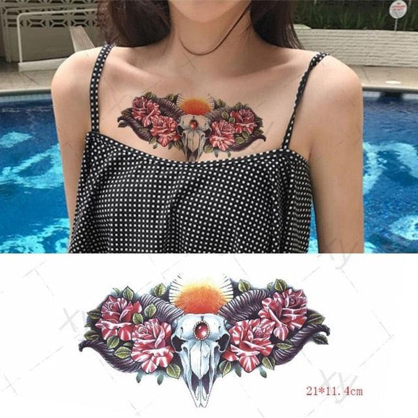 3D Butterfly Waterproof Temporary Tattoo Sticker Snake Flowers Elegant Small Popular Tattoo For Womens Mens