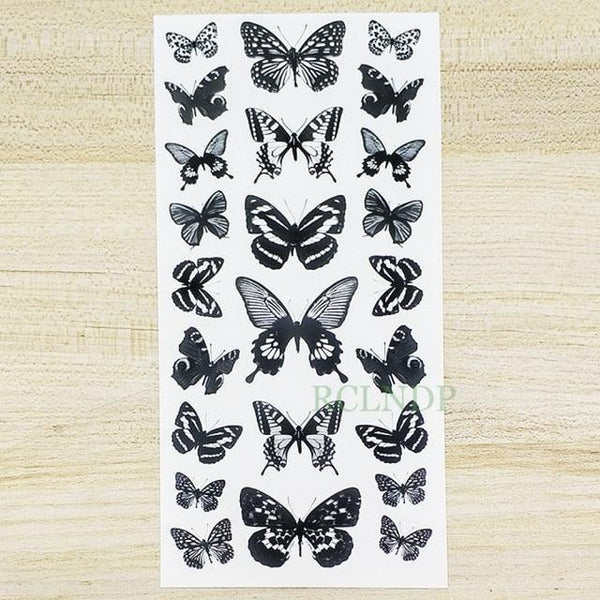 3D Butterfly Waterproof Temporary Tattoo Sticker Snake Flowers Elegant Small Popular Tattoo For Womens Mens