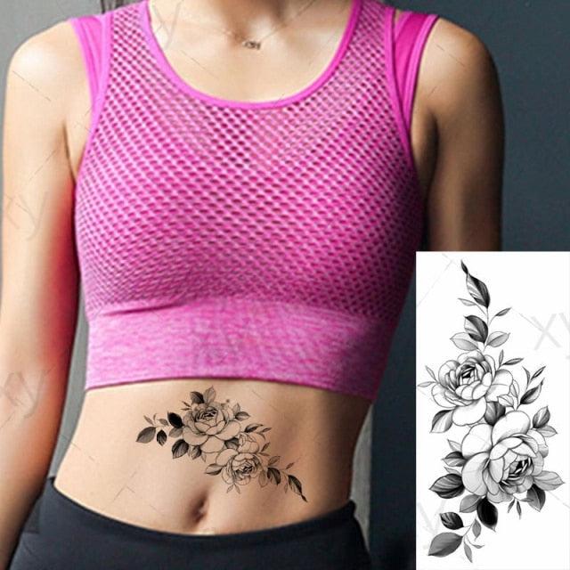 3D Butterfly Waterproof Temporary Tattoo Sticker Snake Flowers Elegant Small Popular Tattoo For Womens Mens