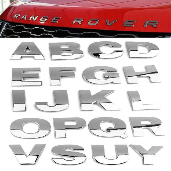 3D Car Stickers Metal Alphabet Car Letters Numbers Decal Sticker, Metal Emblem Decal Logo Trim Badge Silver Black Badge Chrome Letters Numbers Logo Car Stickers Automobiles Plastic Car Letters Number Sticker 3D Emblem Accessories Stickers