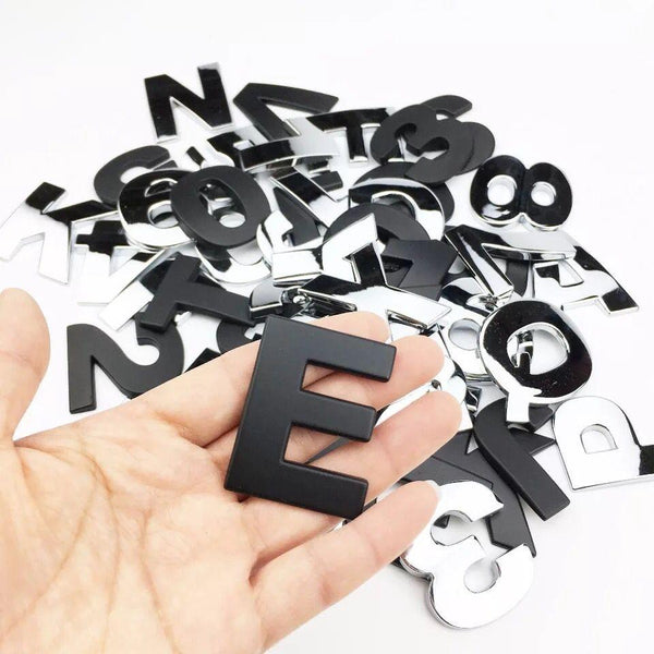 3D Car Stickers Metal Alphabet Car Letters Numbers Decal Sticker, Metal Emblem Decal Logo Trim Badge Silver Black Badge Chrome Letters Numbers Logo Car Stickers Automobiles Plastic Car Letters Number Sticker 3D Emblem Accessories Stickers