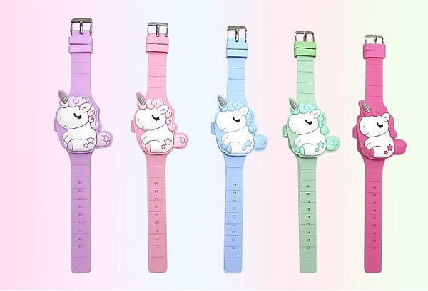 3D Childrens Watch Cute Unicorn LED Electronic Kids Watches Boys Girls Silicone Toy Wristwatches Learning Time 3D Cute Toddler Shape Clamshell Design Kids Digital Led Watch For Kids Birthday Presents Gifts