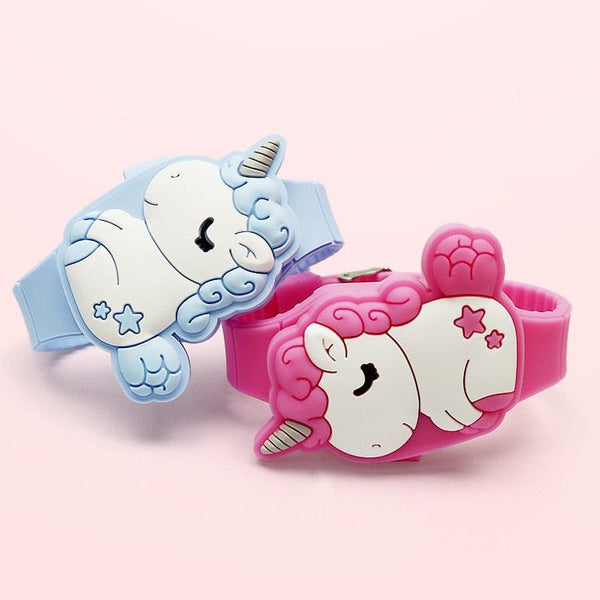 3D Childrens Watch Cute Unicorn LED Electronic Kids Watches Boys Girls Silicone Toy Wristwatches Learning Time 3D Cute Toddler Shape Clamshell Design Kids Digital Led Watch For Kids Birthday Presents Gifts