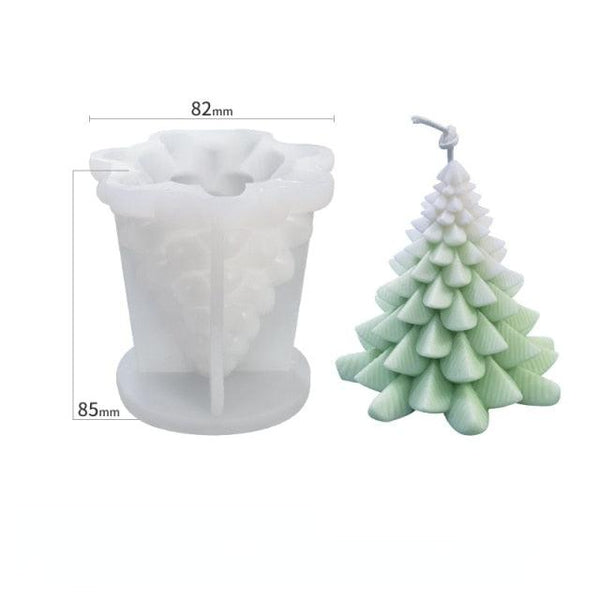 3D Christmas Tree Candle Mold DIY Scented Candle Christmas Tree Silicone Mold Candle Soap Mold Flexible Mold For Candle Making Pine Tree Molds DIY Cake Decorating Candle Silicone Mold Pine Tree Resin Soap Mold Christmas Gift Craft Home Decor