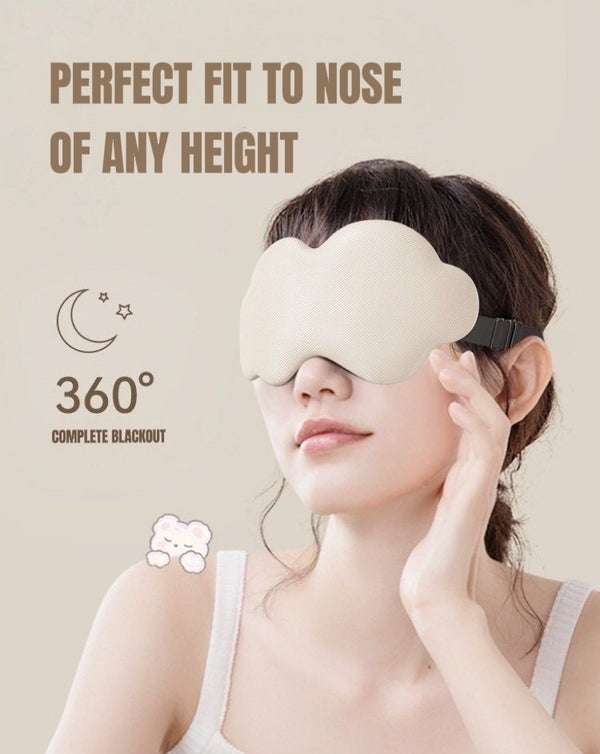 3D Contoured Puffy Cute Could Sleep Eye Mask - Ultra Lightproof and Comfortable