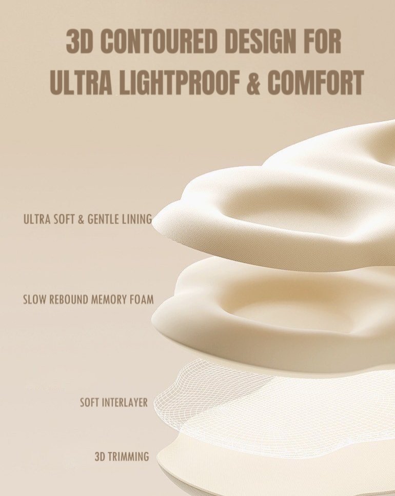 3D Contoured Puffy Cute Could Sleep Eye Mask - Ultra Lightproof and Comfortable