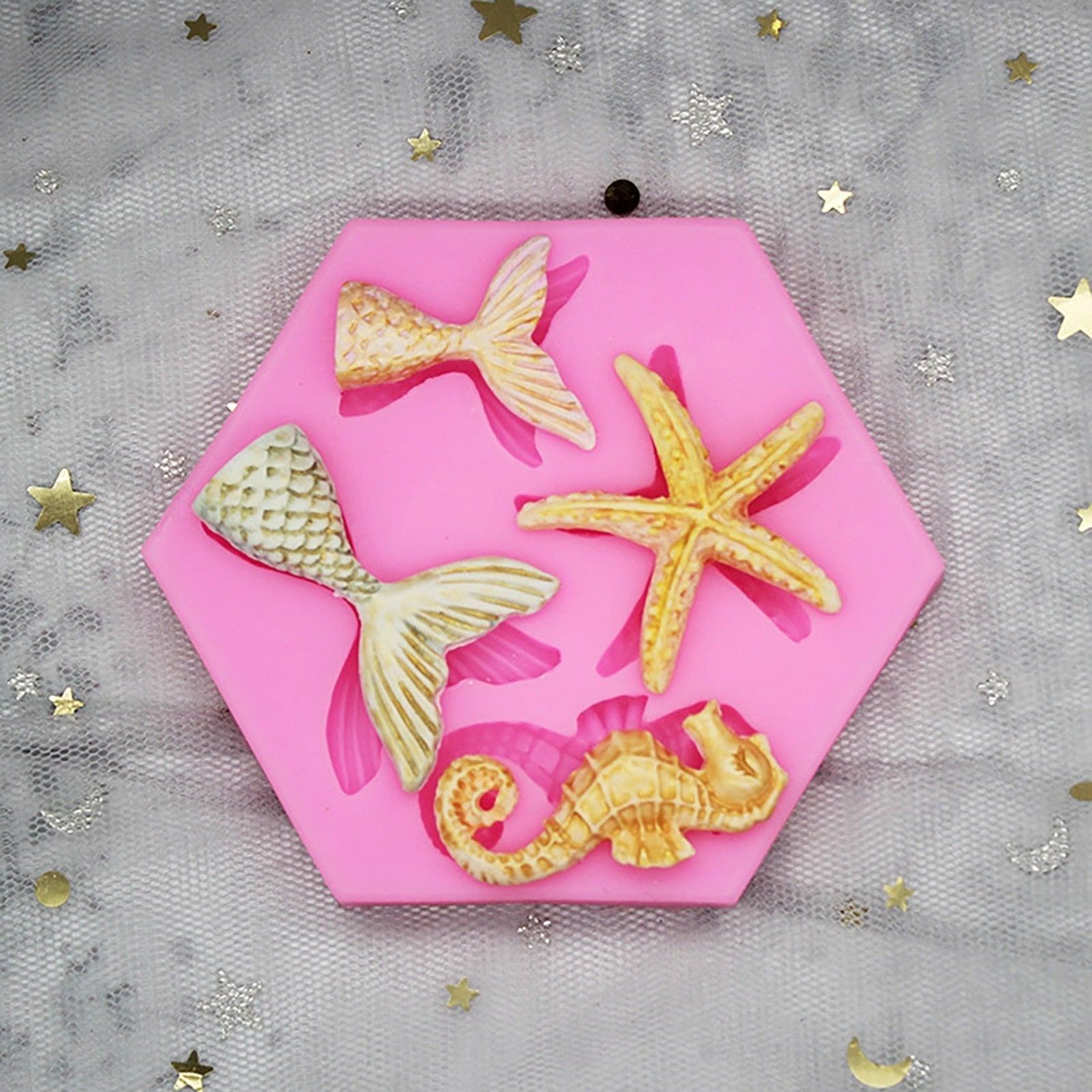 3D Cookie Decorating Sea Animal Silicone Molds Mold Cake Decoration Mold Best Mold Ocean Theme Silicone Mold Seaweed Sea Fish Shape Silicone Cake Baking Molds Chocolate Candy Baking Tool For Wedding Birthday Party Cake Decoration Cupcake Topper
