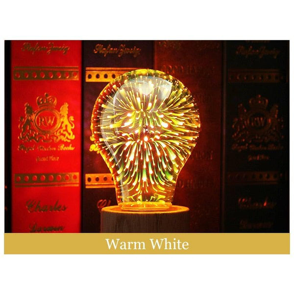 3D Decoration Light Bulb Star Fireworks Lamp Holiday Night Light Decorative Antique Filament Light Warm Cage Filament Galaxy Inspired Light Light bulb for Most Lamp Pendant and Ceiling