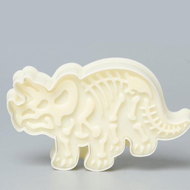 3D Dinosaur Cookie Cutters Mold Dinosaur Biscuit Cartoon Mould Sugarcraft Dessert Baking Silicone Mold For Sop Cake Decor Tool Dinosaur Fossil Cookie Making Molds Stamps For Kitchen
