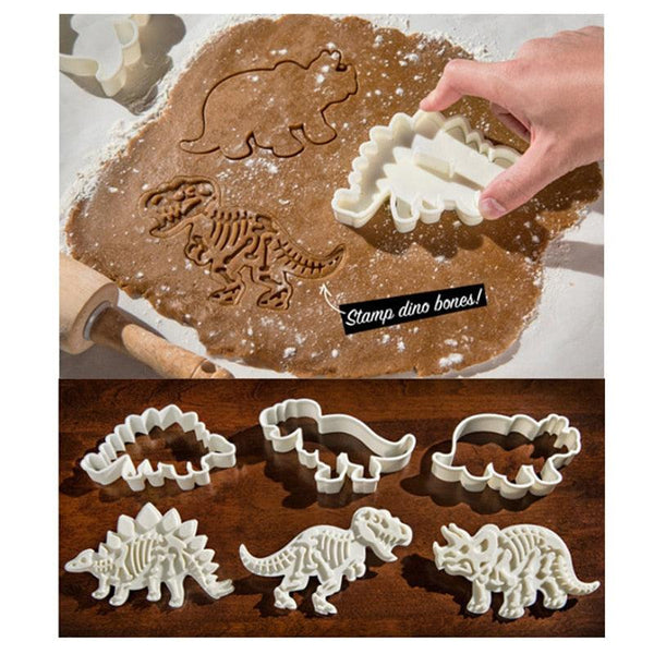 3D Dinosaur Cookie Cutters Mold Dinosaur Biscuit Cartoon Mould Sugarcraft Dessert Baking Silicone Mold For Sop Cake Decor Tool Dinosaur Fossil Cookie Making Molds Stamps For Kitchen